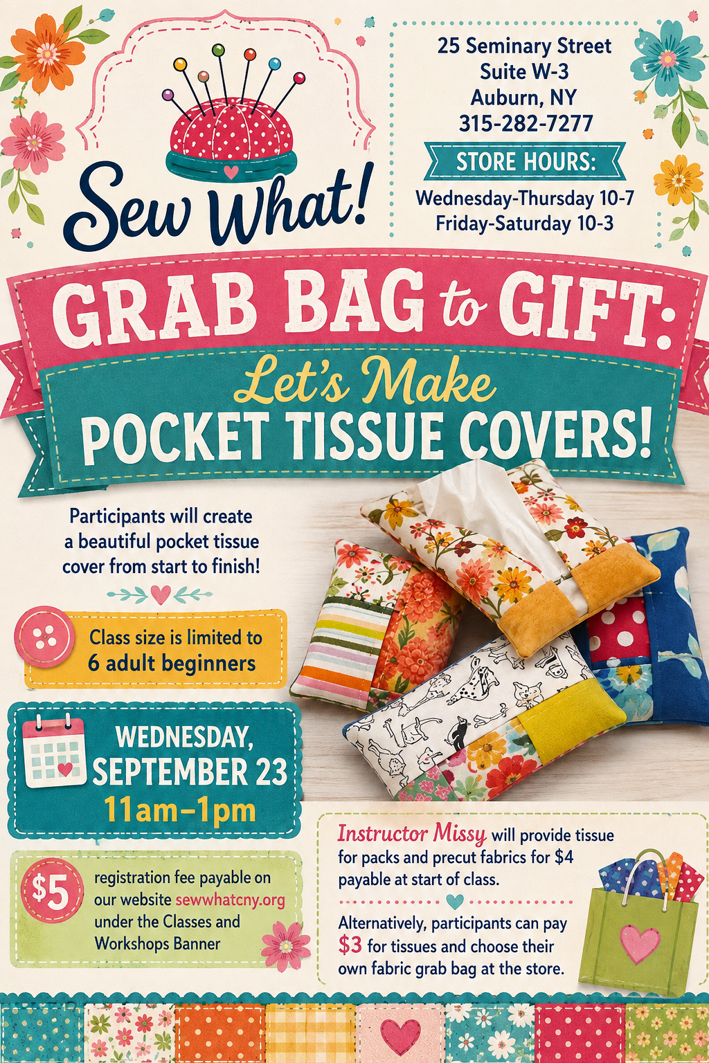 Pocket Tissue Covers Workshop