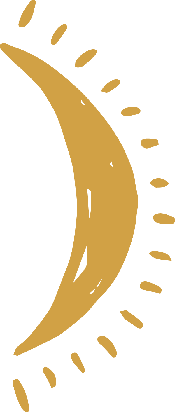 Illustrated yellow crescent moon