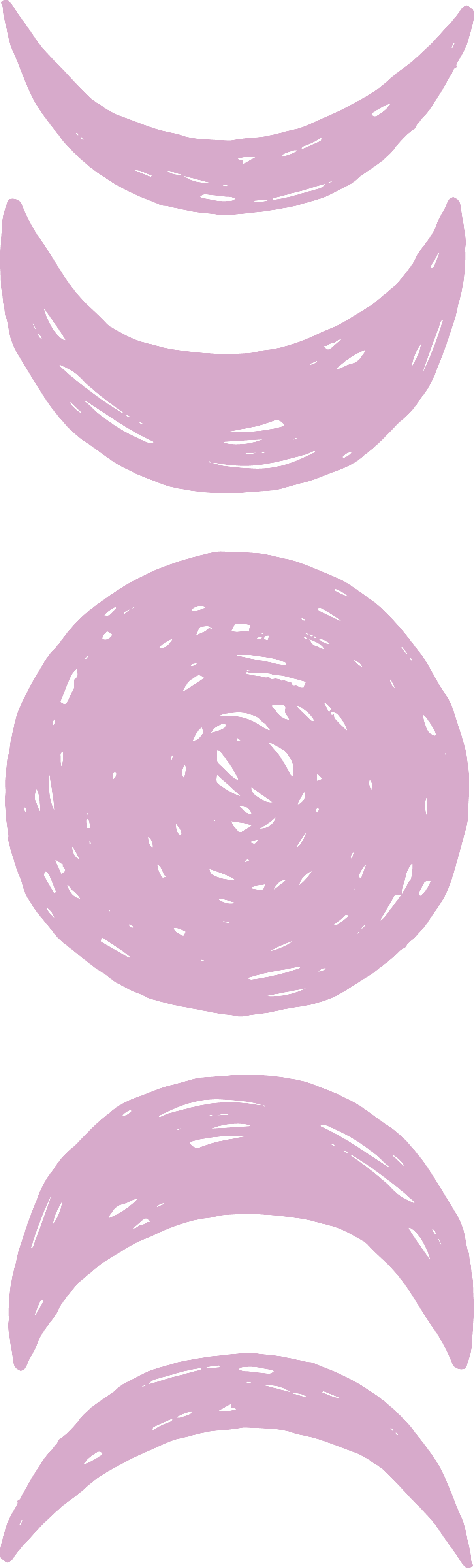 Illustrated pink moon phases