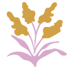 Illustrated goldenrod with yellow flowers and pink leaves