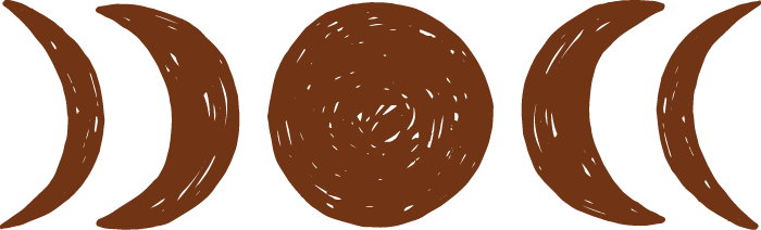 Illustration of maroon moon phases