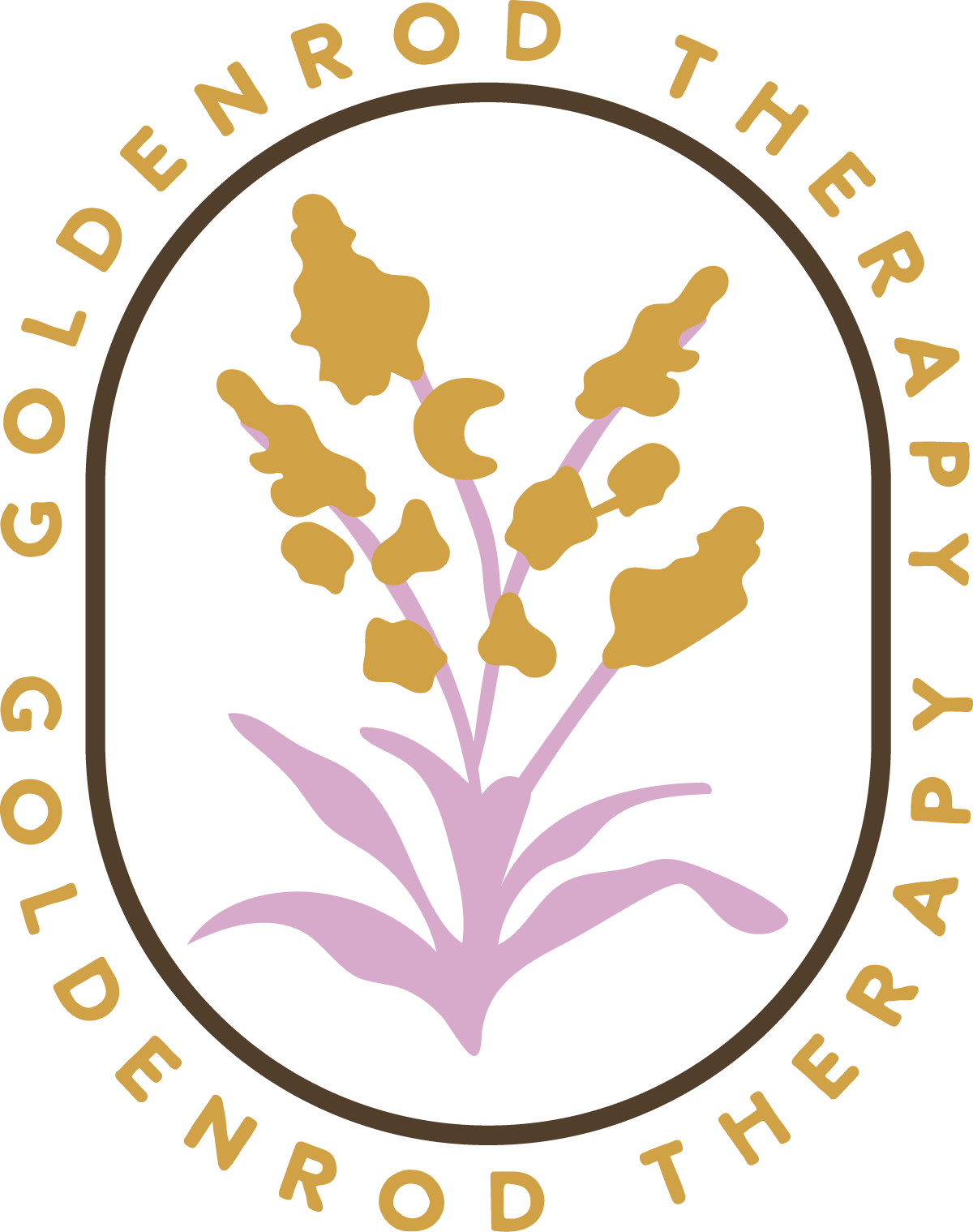 Goldenrod Therapy logo in an illustrated oval