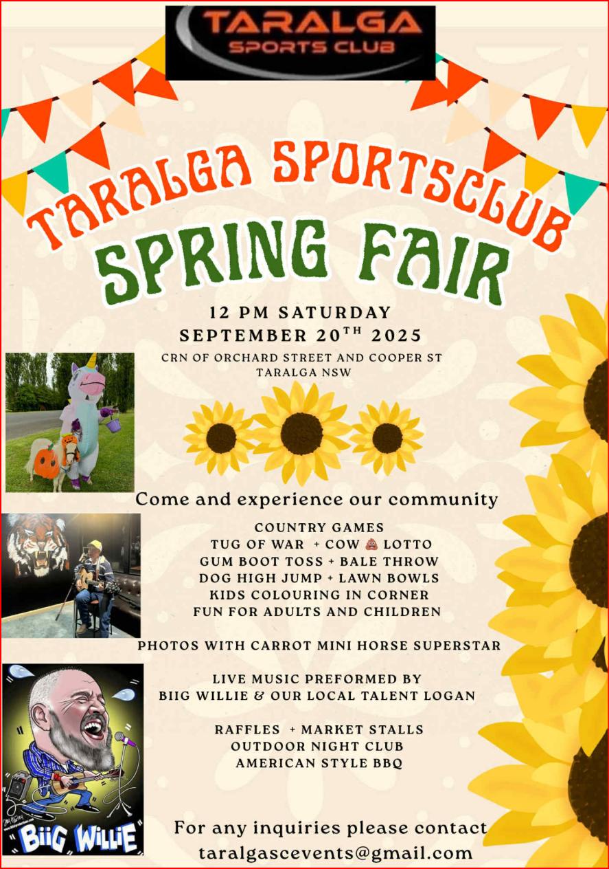 Spring Fair - Taralga Sports Club
