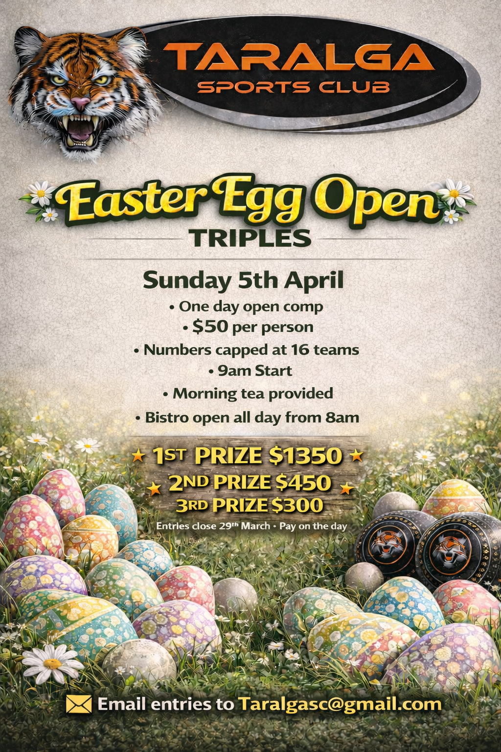 Bowls Easter Egg Open Triples