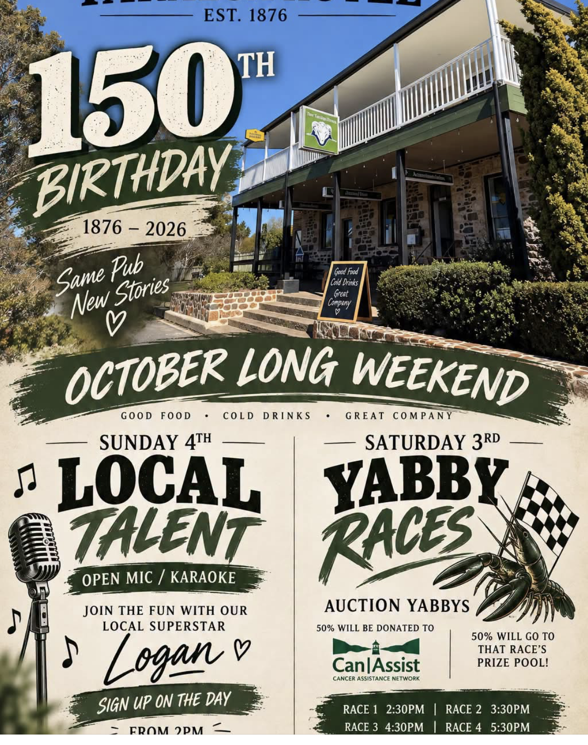 150th Birthday of the Taralga Pub - Long Weekend activities