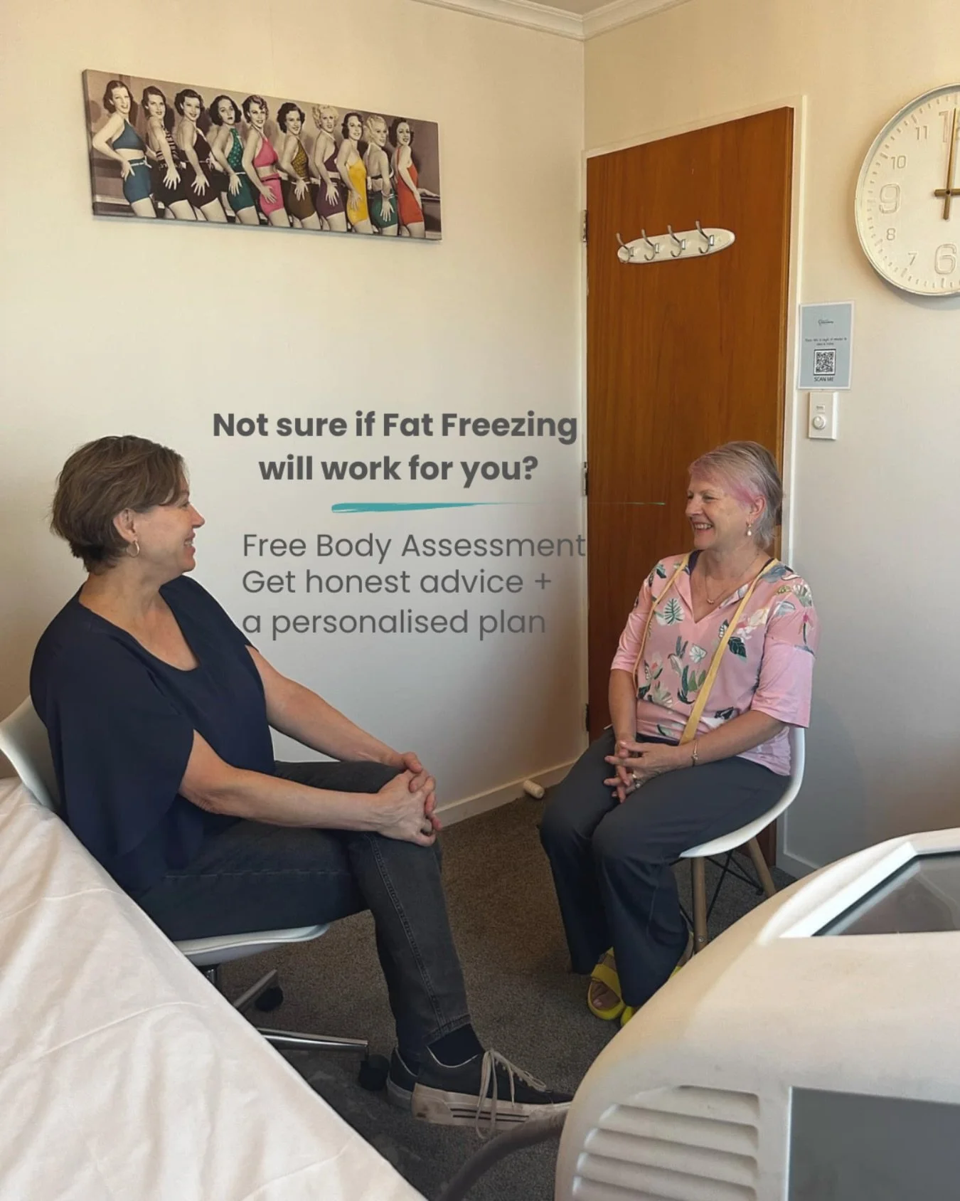 Not sure if fat freezing will work for you? I offer a free body assessment where we: 
&bull; Look at your areas of concern
&bull; Talk through your goals
&bull; See if you&rsquo;re a good candidate 
No pressure- just honest advice and a personalised 