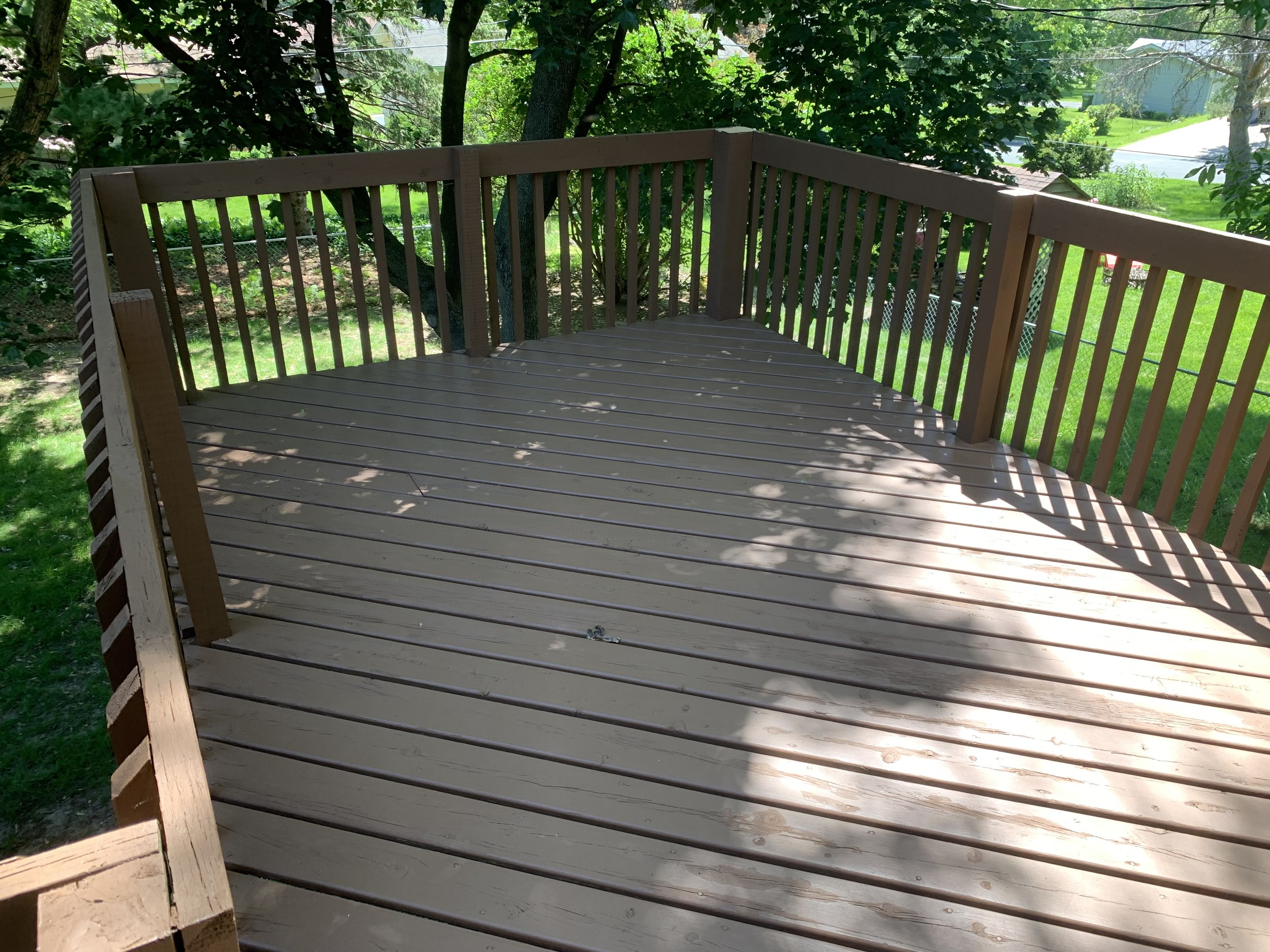 Newly stained main patio!