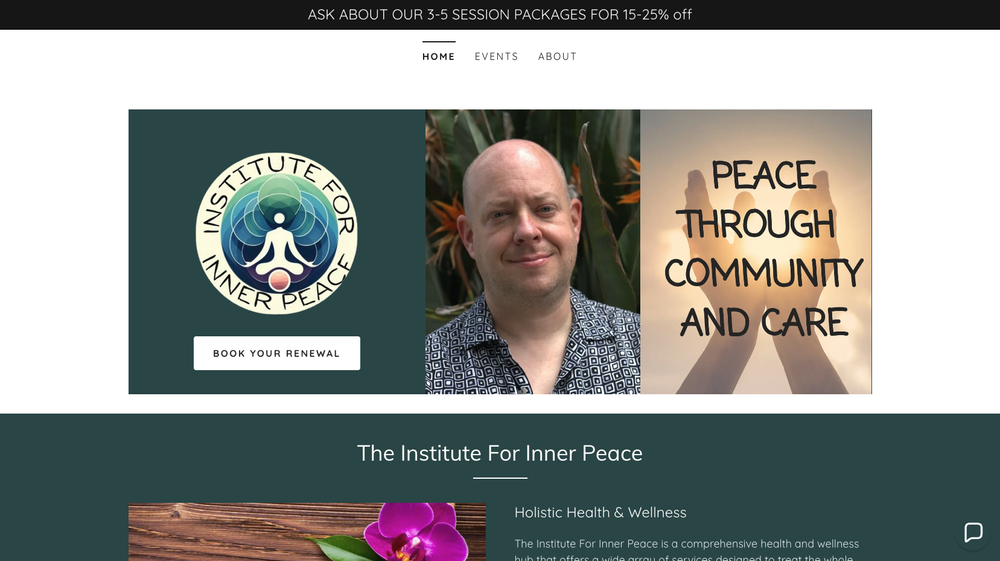Institute For Inner Peace website design