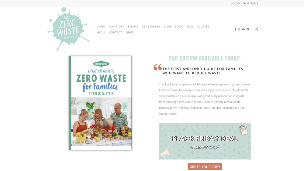Zero Waste Family website design