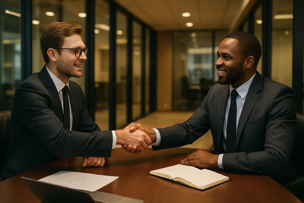 Professional business handshake
