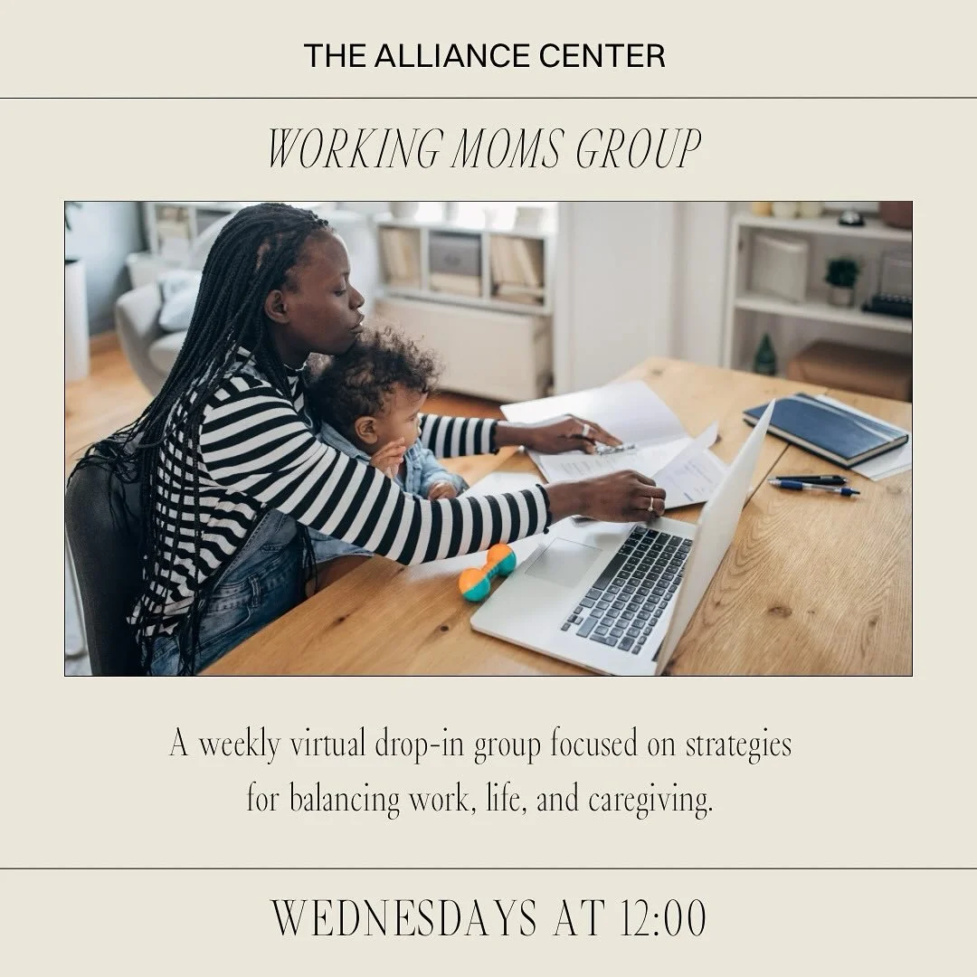 We know all moms are working moms, but this offering is especially for those juggling their careers alongside caregiving.
Introducing our Working Moms Virtual Group, a space to connect, reflect, and feel
supported by other women navigating the same