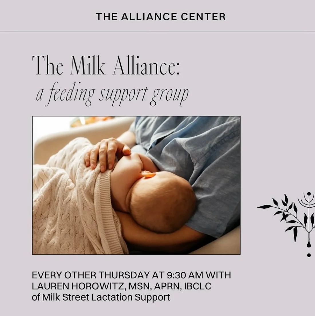 ✨ Schedule Update ✨
Our Milk Alliance Feeding Support Group (in collaboration with @milkstreetlactationcenter ) will not meet this week — instead, join us on Thursday , August 28th and, September 4th at 9:30am.
Feeding your baby is about so m