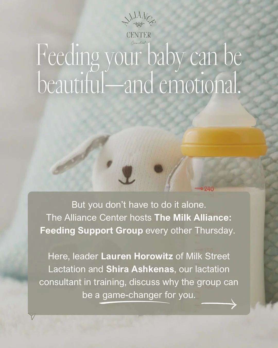 Feeding your baby can be beautiful—and emotional. π
Whether you’re breastfeeding, formula feeding, struggling with supply, or adjusting to pumping, The Milk Alliance is here for you.
Led by Lauren Horowitz from @milkstreetlactationcente