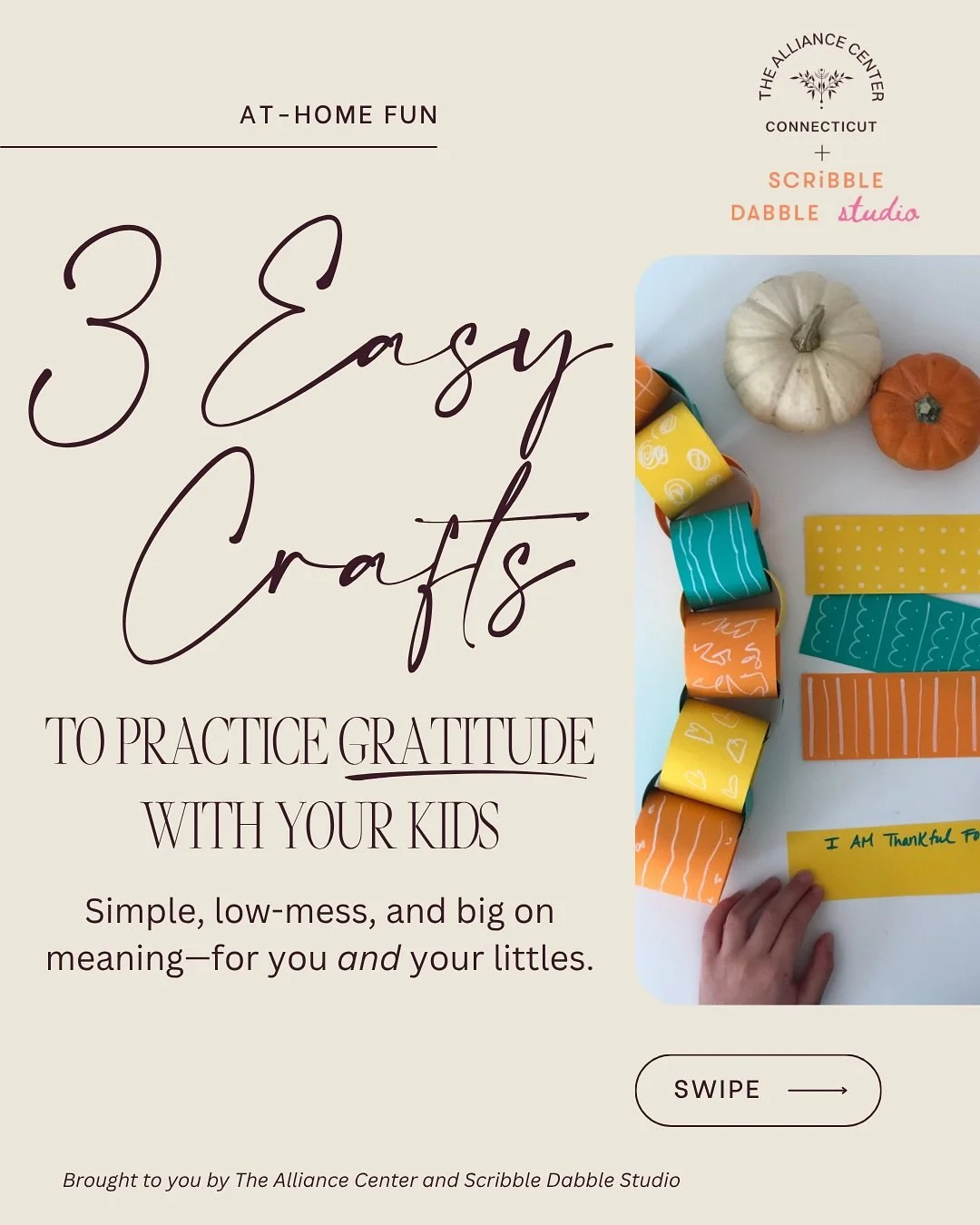 Practicing gratitude doesn&rsquo;t need to be complicated&mdash;it just takes a little creativity. ✨

These 3 Thanksgiving craft ideas from @scribbledabblestudio are perfect for slowing down, connecting, and talking about what really matters this sea