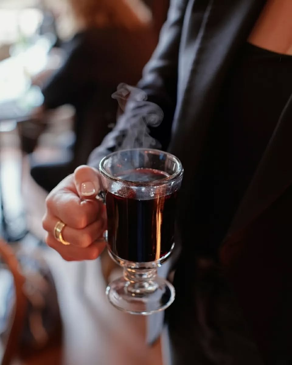 Mulled wine. 

A special mix of house spices and local red. 

Macerated for days, not hours.

Best enjoyed by the fire.