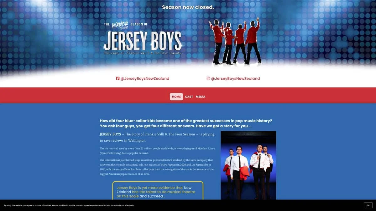 Jersey Boys (New Zealand). 1 Jersey Boys 2021 01