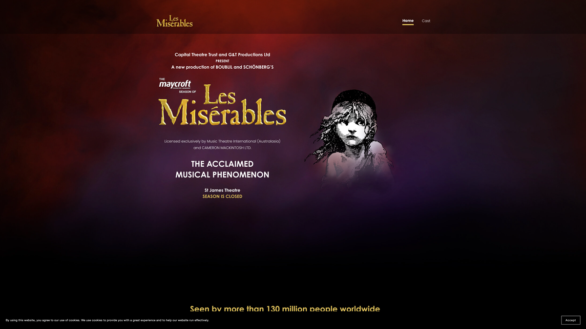 Les Misérables (New Zealand). 1 Les Mis Wellington 01
