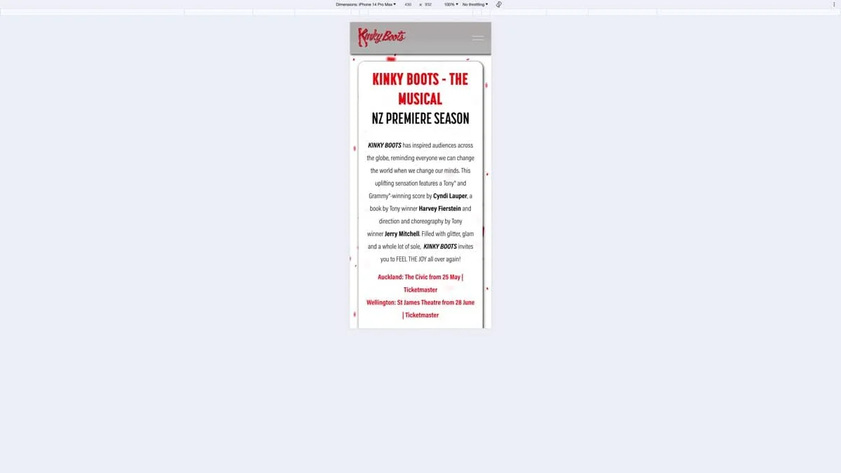 Kinky Boots (New Zealand). 10 Kinky Boots mobile 02