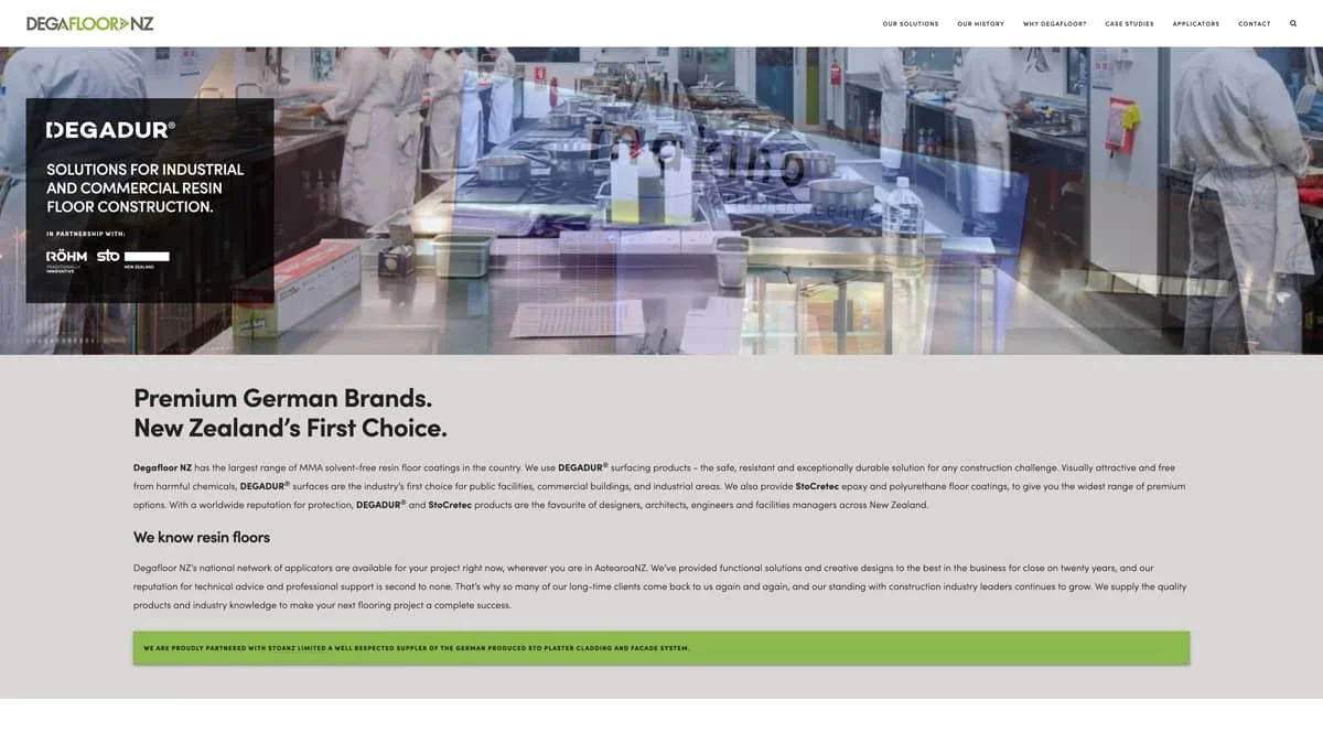 Degafloor Landing page 2024