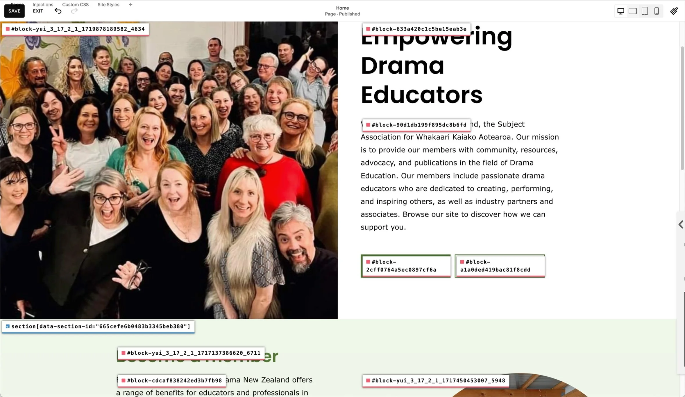 Homepage with ID