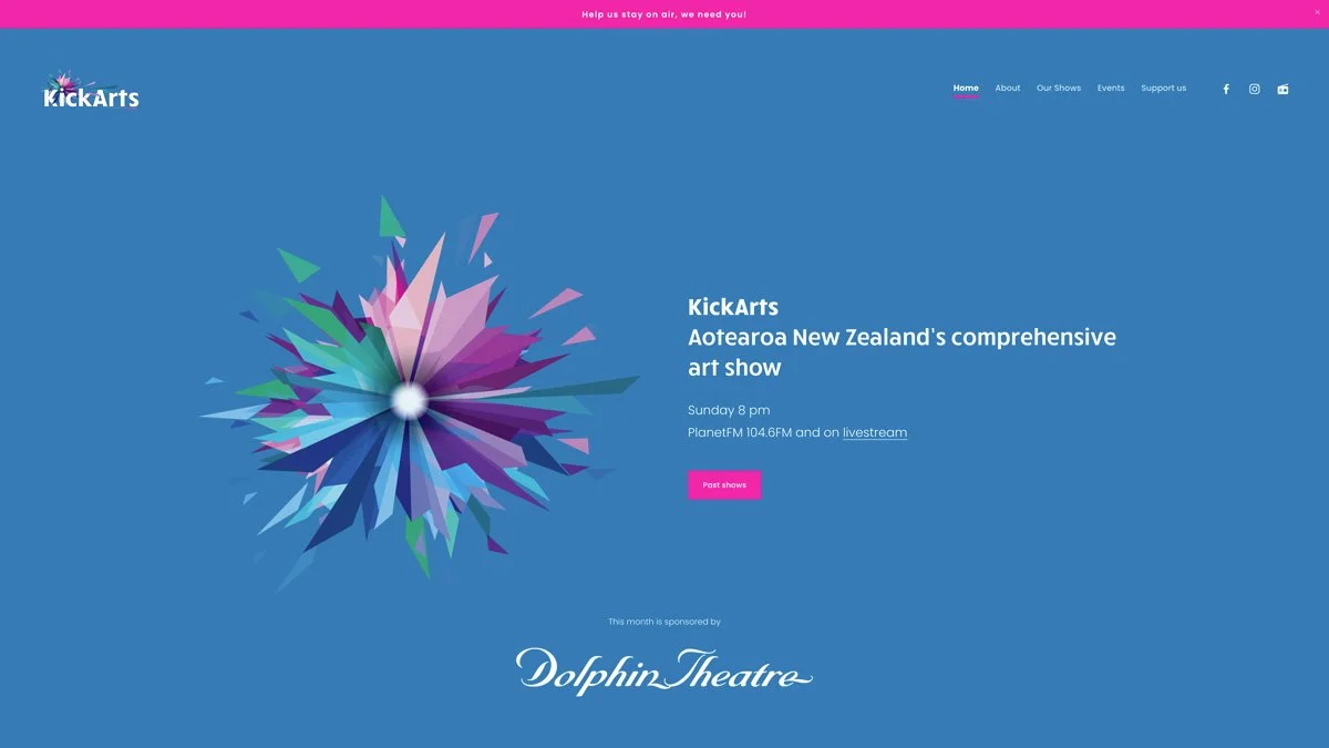 KickArts. 1 KickArts Landing page 2024