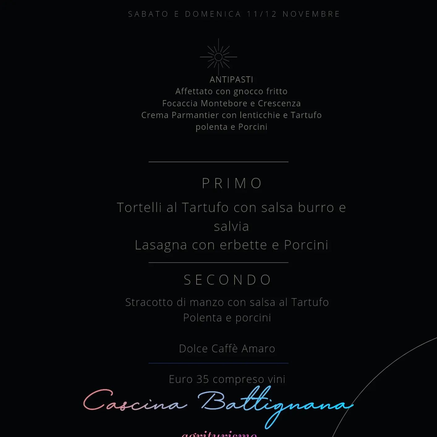 #cascinabattignana #2023 #menu