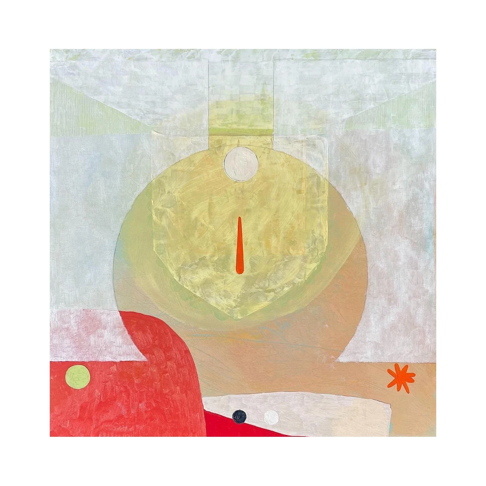 Carrot and Circle,
acrylic, oil on wood panel,
20 x 20 x 2",
2022