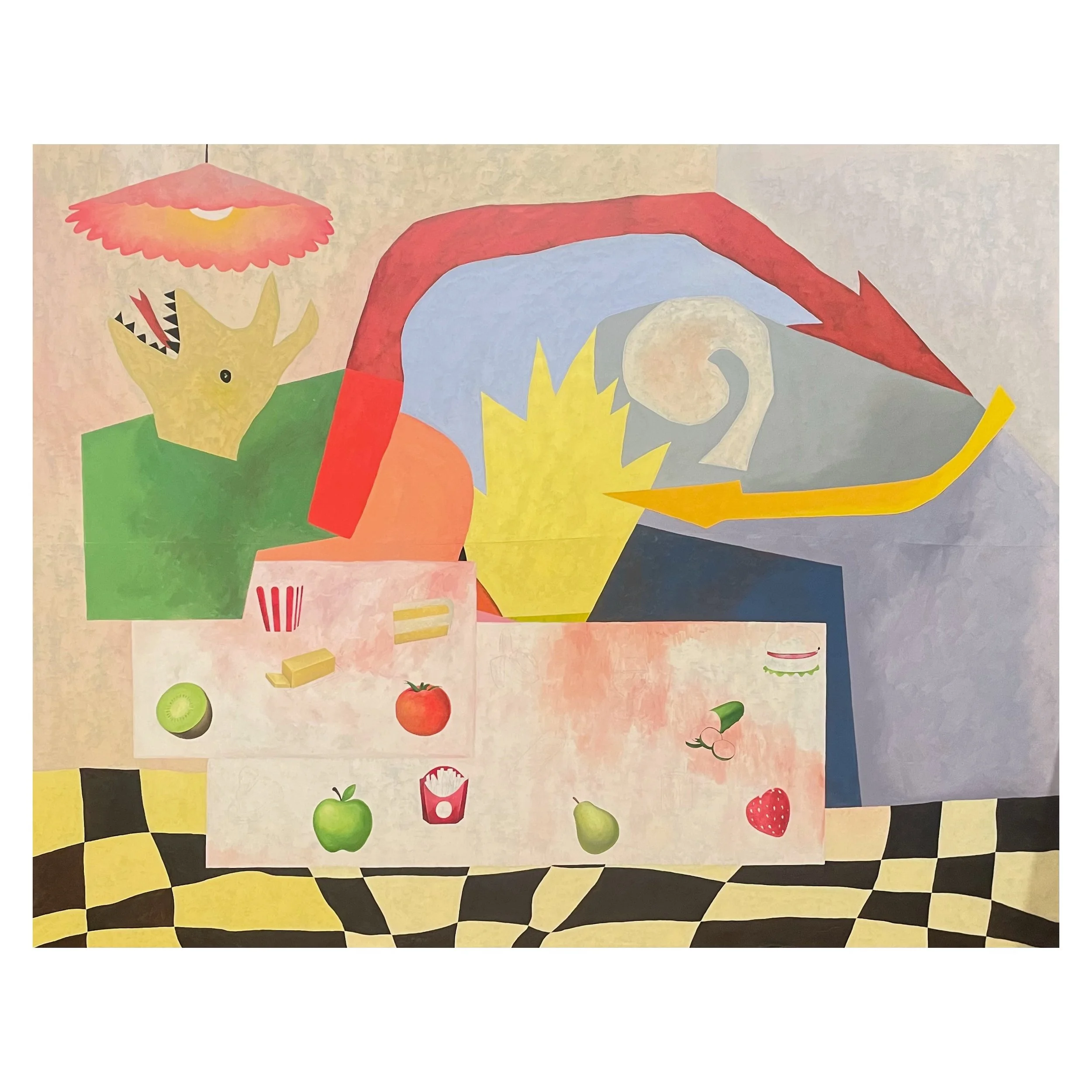 Doorbell During Dinner,
oil on canvas,
60 x 84 x 1.5",
2024