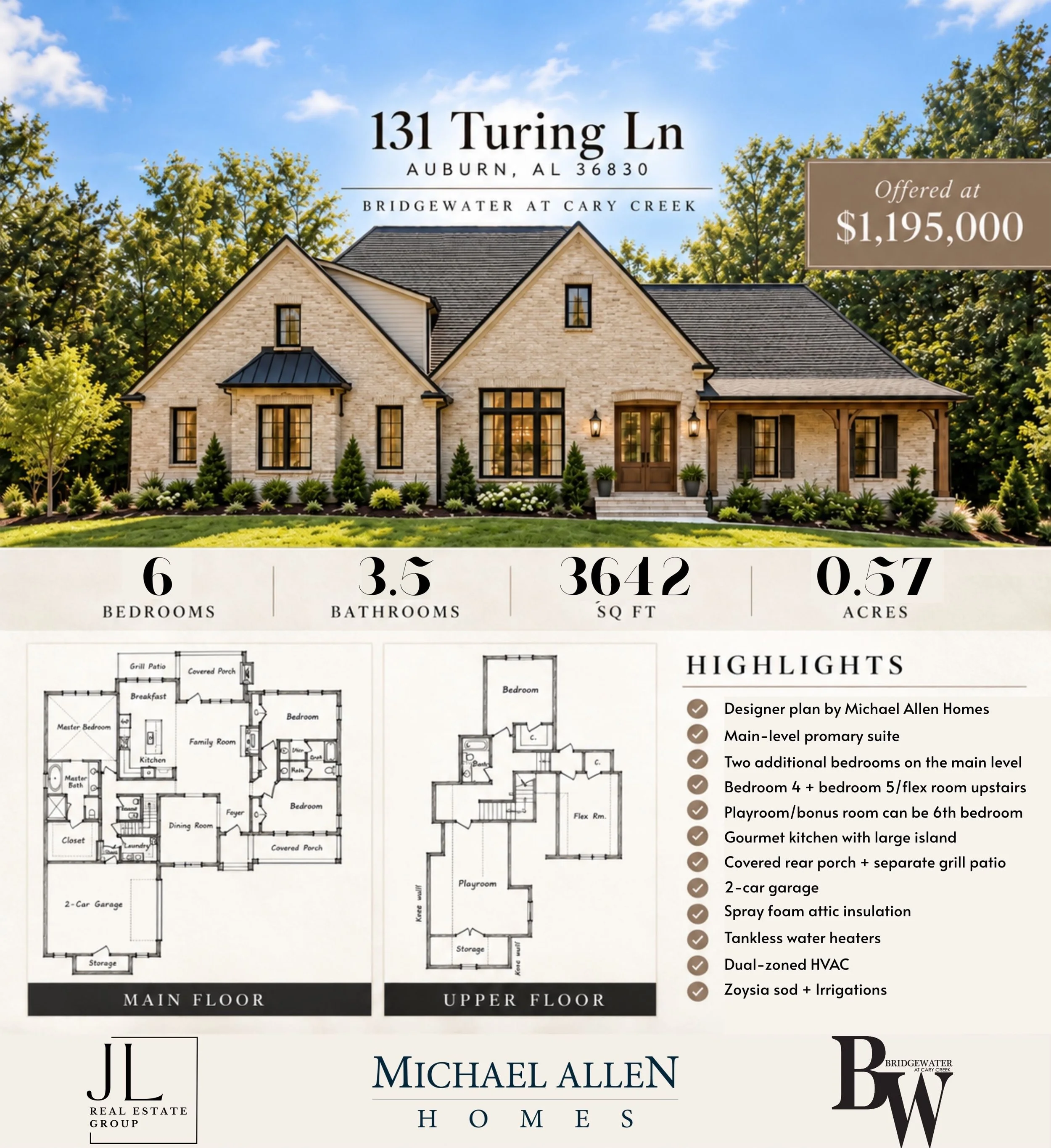 Our final home in the coveted @bridgewateratcarycreek 

The perfect location on the north side of Auburn, and Bridgewater truly offers it all.

This home will sit on a large cul-de-sac lot, and purchasing now means you get to customize the selections