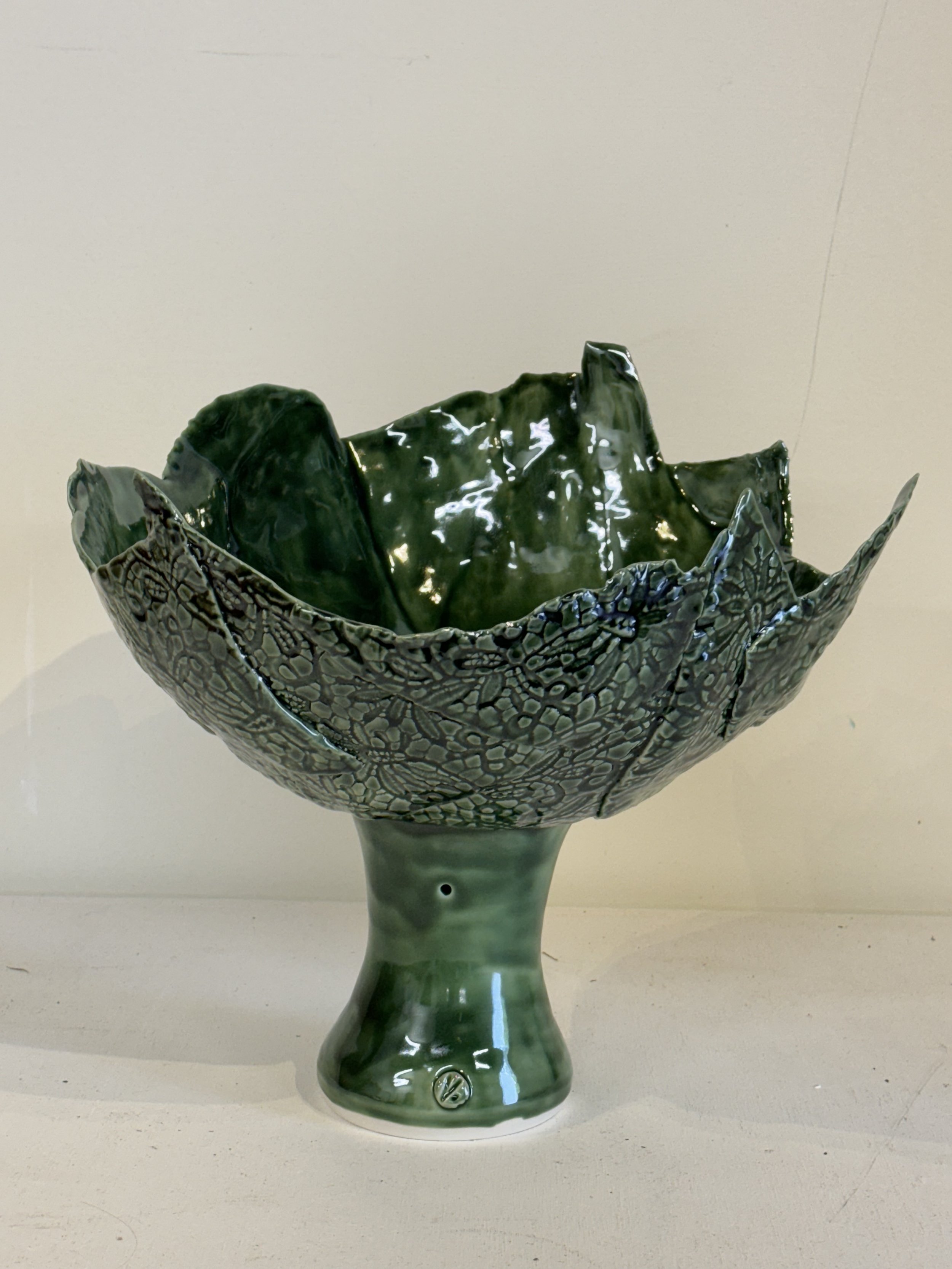 Tall Green Dish