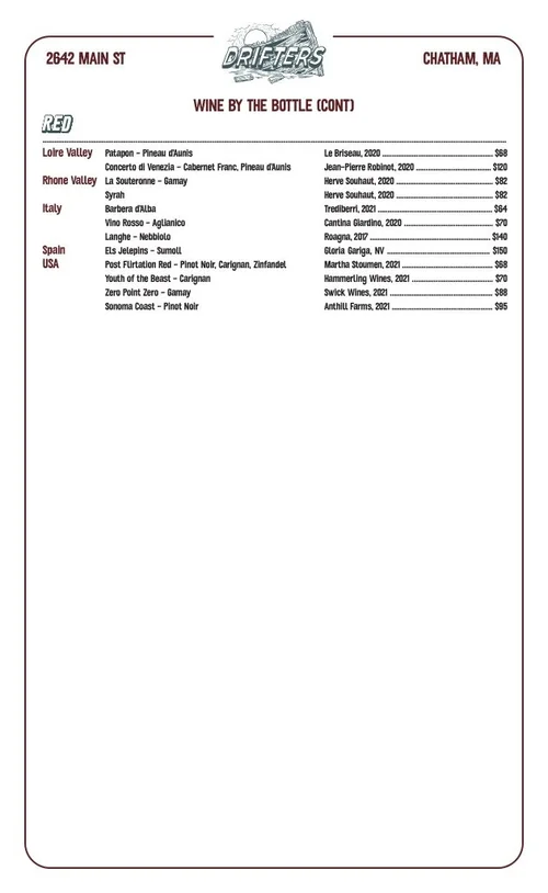 Wine — Drifters Cape Cod