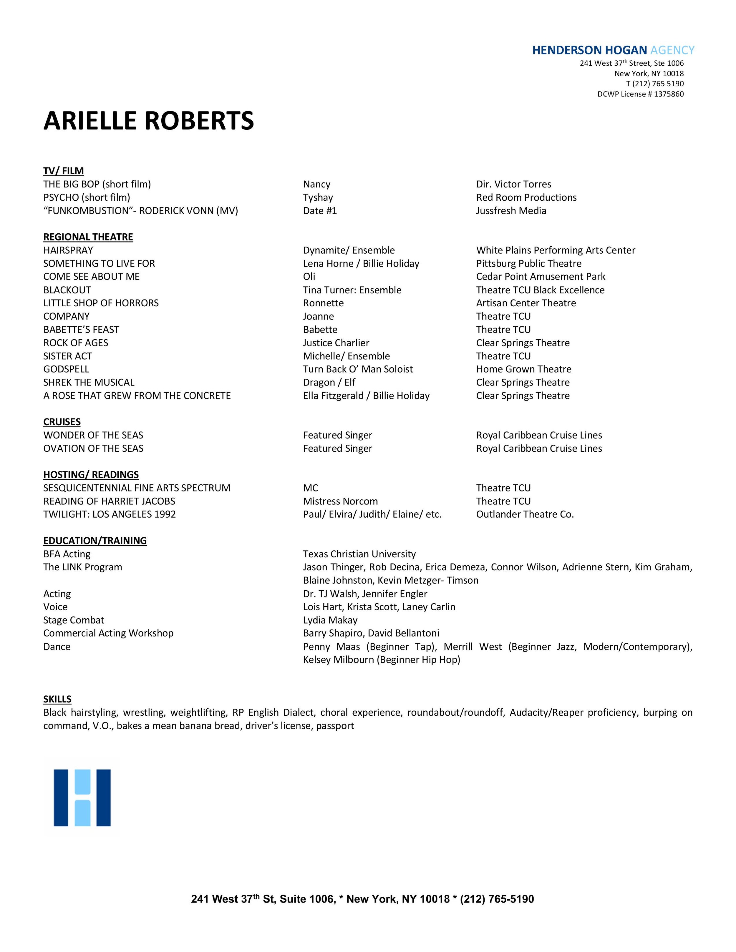 Arielle Roberts Resume 2025