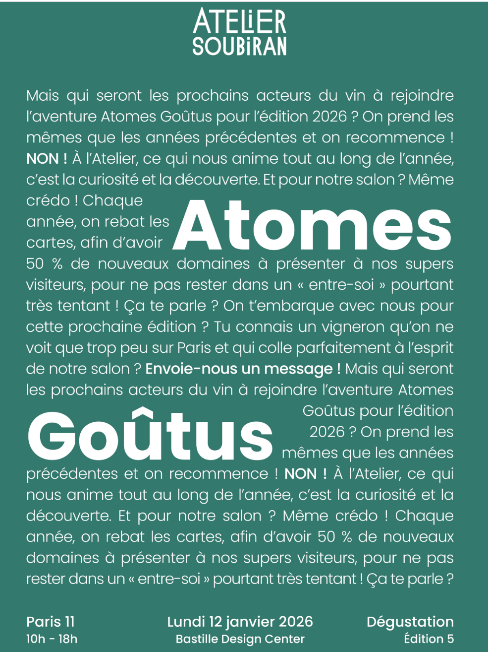 Atomes Goûtus #5 – Paris Wine Fair