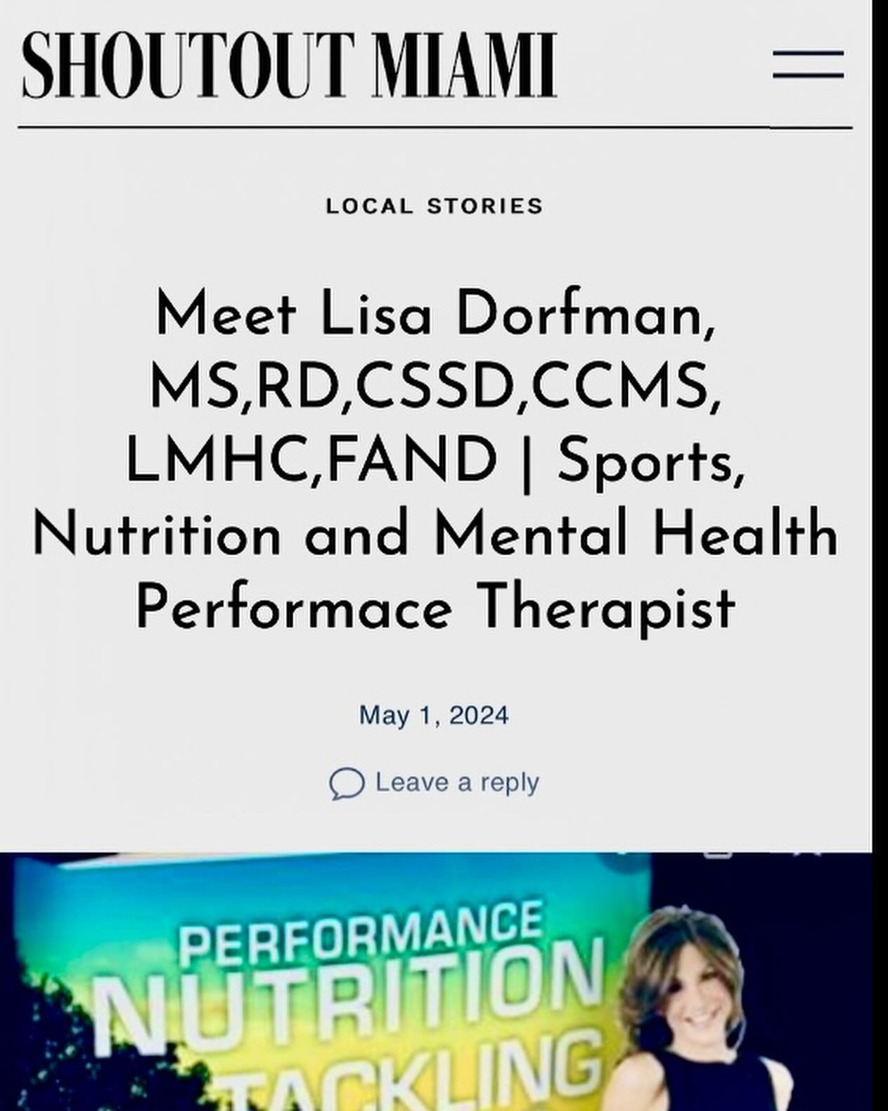 Shout Out to @shoutoutmiamiofficial 
Shout Out Miami for sharing my story of a &ldquo;marathon&rdquo; of the greatest joys and lowest moments in my life.

I am honored to be featured during Mental Health Awareness Month, 

Inspired by family, friends