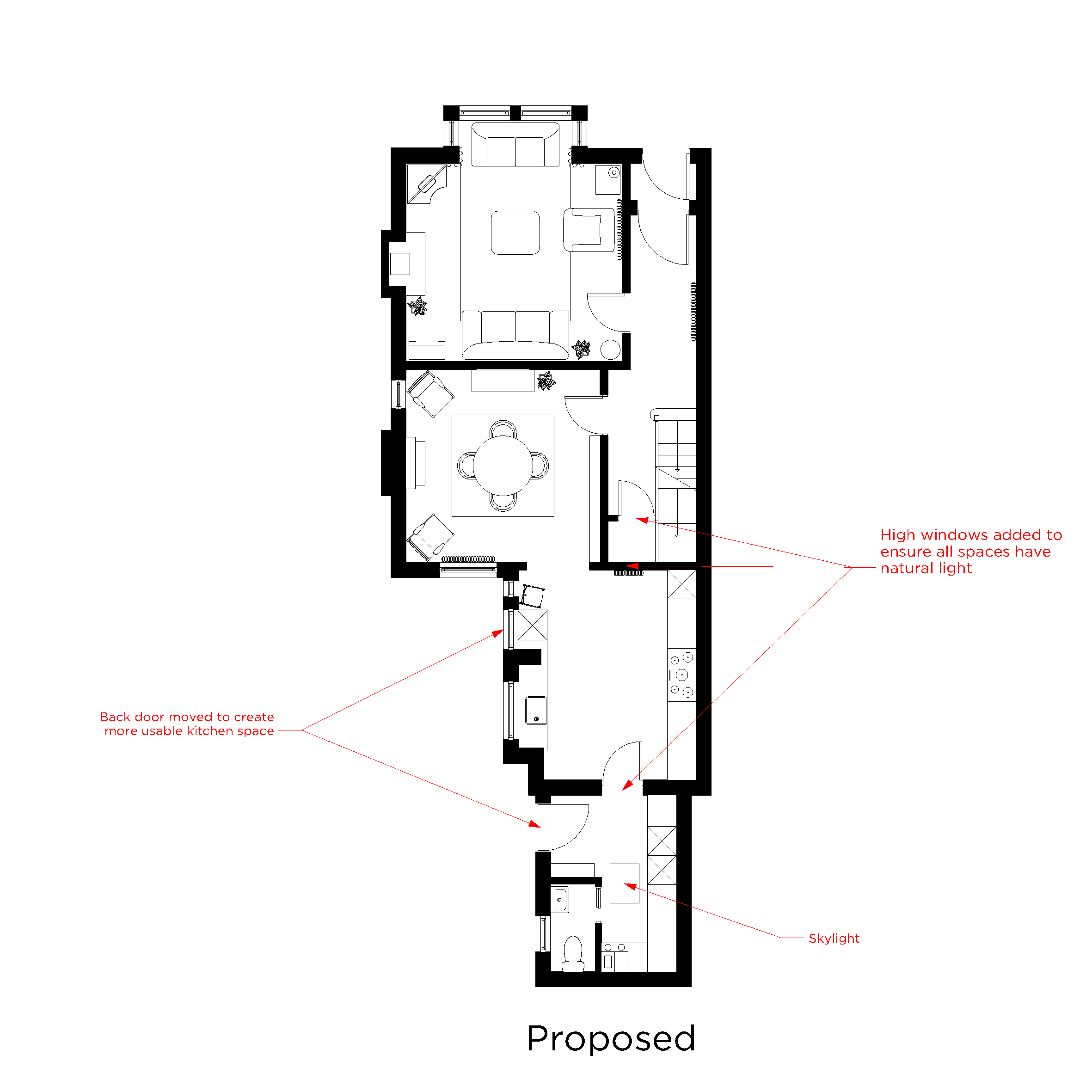 renovation plans for whole downstairs 