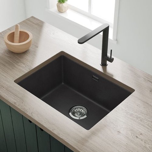 undermount black kitchen sink