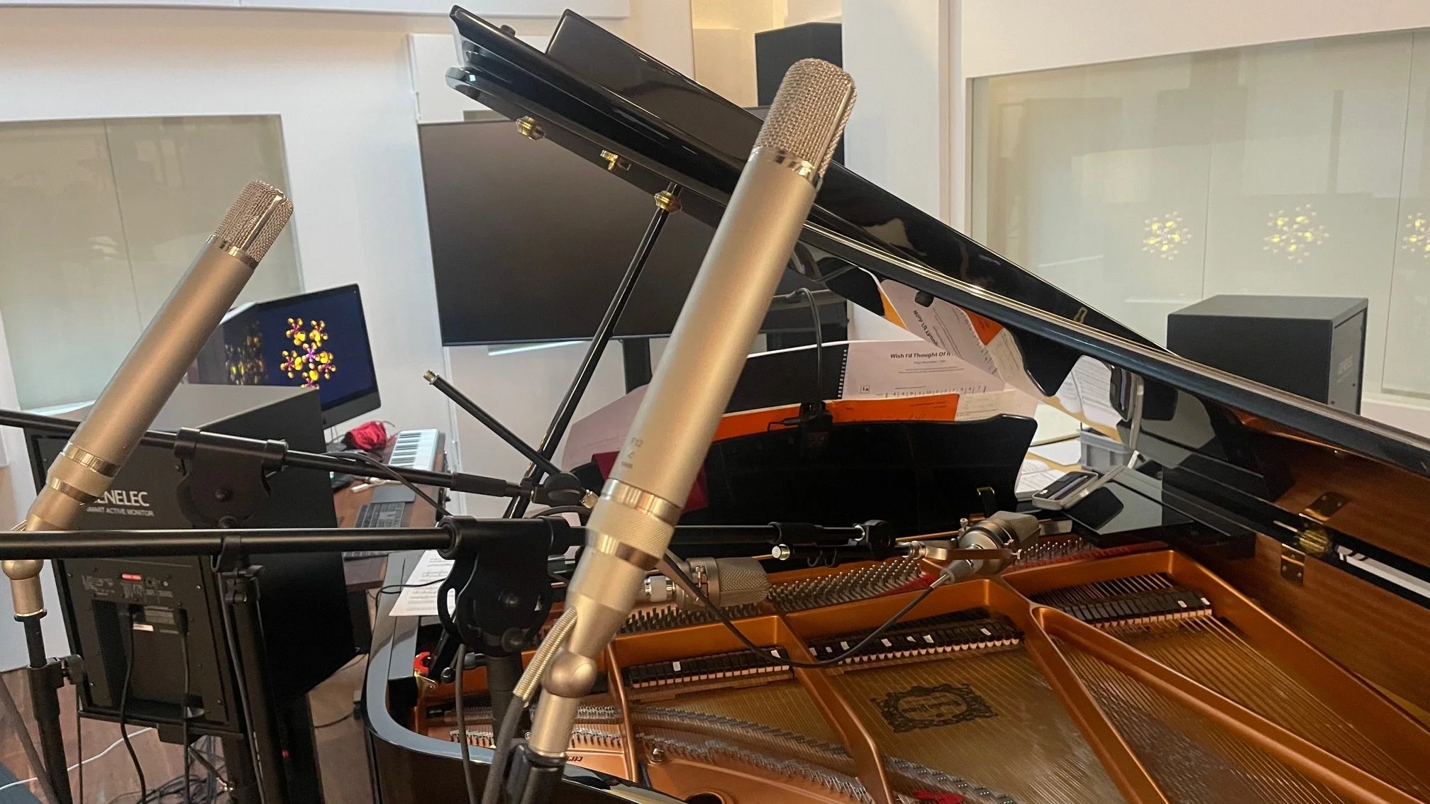 each instrument is captured by a minimum of two mics, in this case four