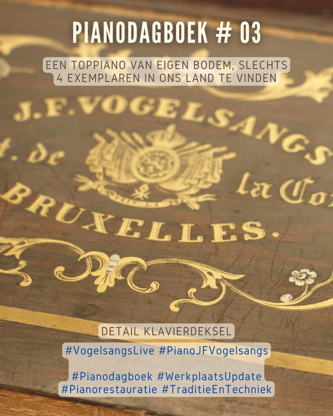 Pianodagboek # 03 - detail klavierdeksel

#VogelsangsLive #PianoJFVogelsangs #Pianodagboek #WerkplaatsUpdate #Pianorestauratie #TraditieEnTechniek