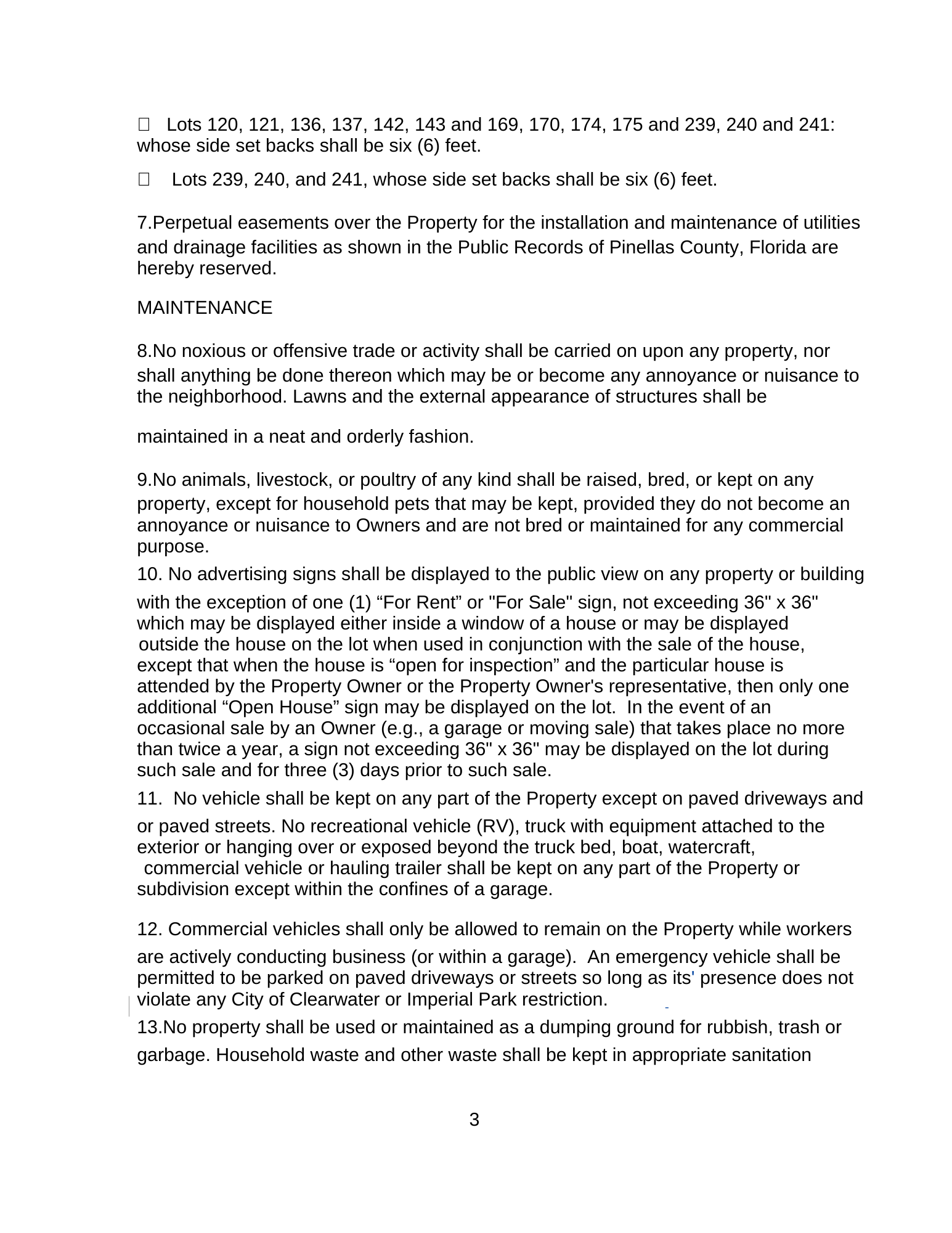 Deed Restrictions — My Imperial Park