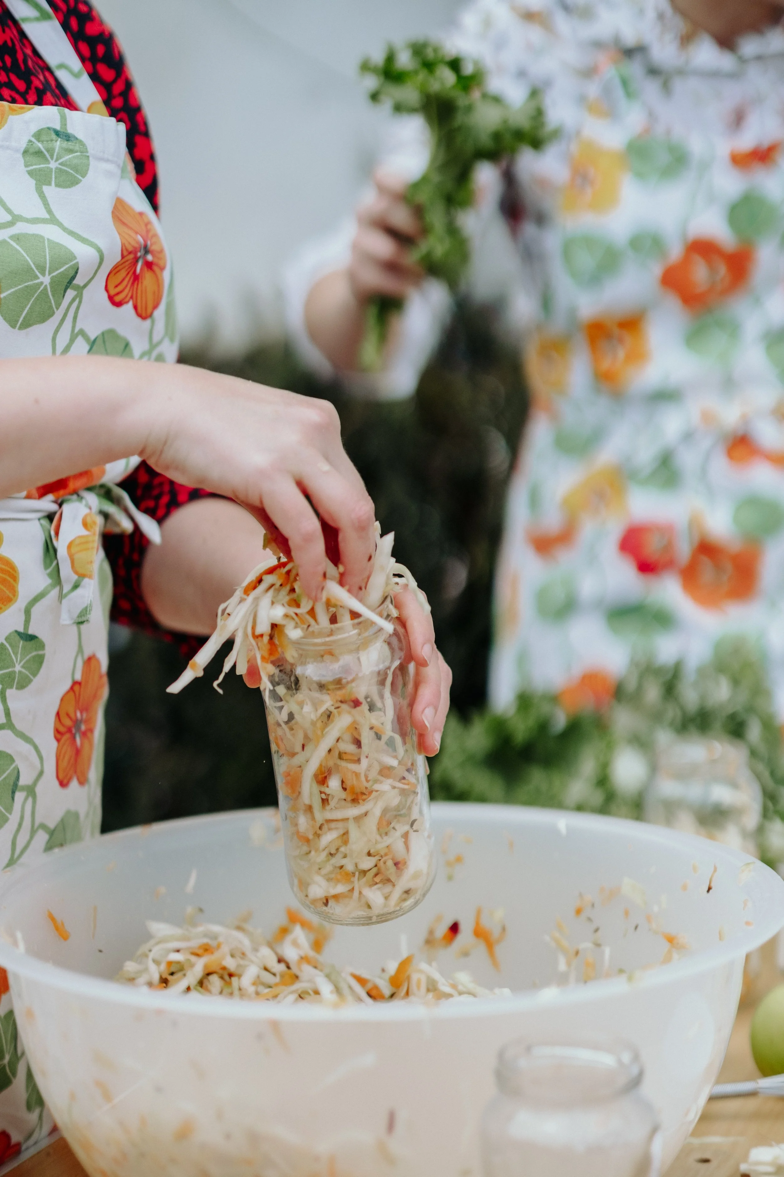 Red cabbage &amp; fennel seed kraut and Cauliflower ‘piccalilli’ pickle