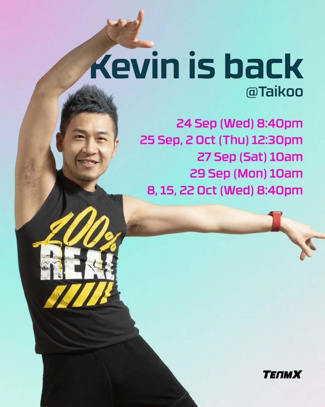 🎉 Guess Who&rsquo;s Back? Kevin is in the House! 🎉

Our amazing guest instructor Kevin is back in Hong Kong and bringing the heat to TeamX this September and October! 🔥

💃 Don&rsquo;t miss the chance to join his high-energy Zumba classes for a li