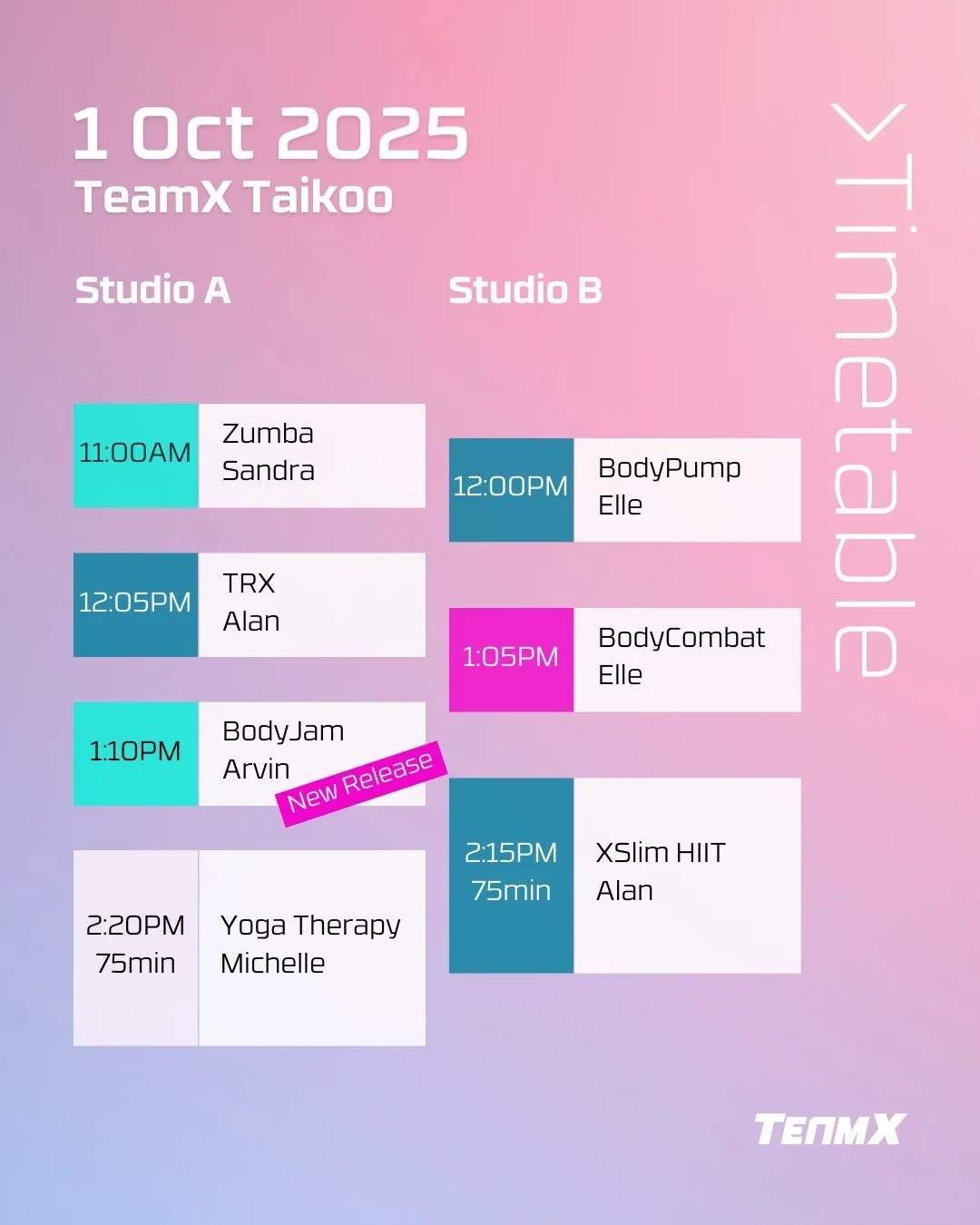 🎉 Celebrate 1 Oct Public Holiday with Us at TeamX! 🎉
This National Day, we&rsquo;ve got an epic line-up of special classes to keep you moving and grooving! 💪✨

📍 Taikoo Highlights
🔥 Arvin will be launching BodyJam&mdash;get ready to dance it out