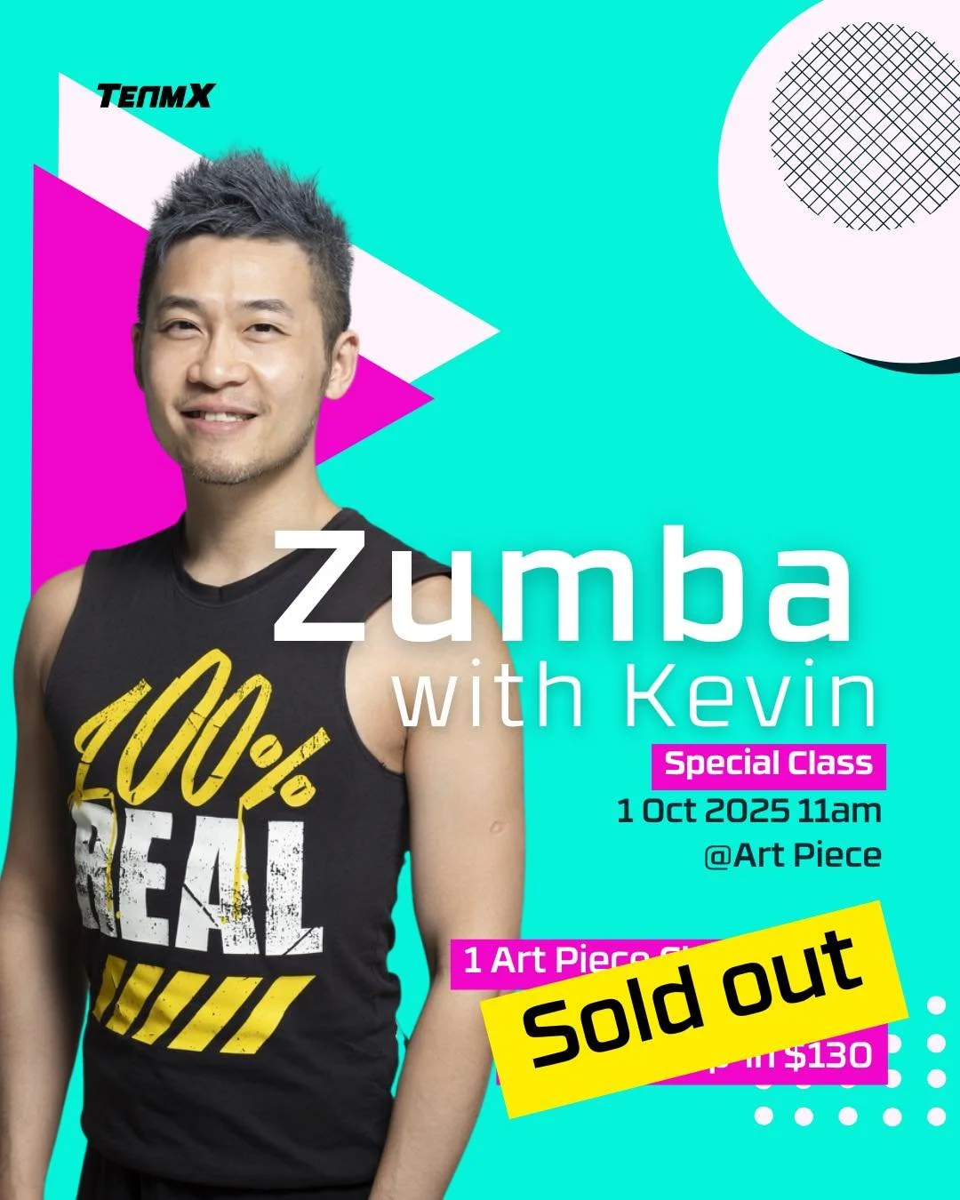💃 Zumba with Kevin &ndash; SOLD OUT! 💥

Wow! The  special drop-in Zumba class with Kevin on 1 Oct 2025 is officially SOLD OUT! 🎉 

A massive thank you to everyone who booked and showed your support. Your energy and excitement mean the world to us!