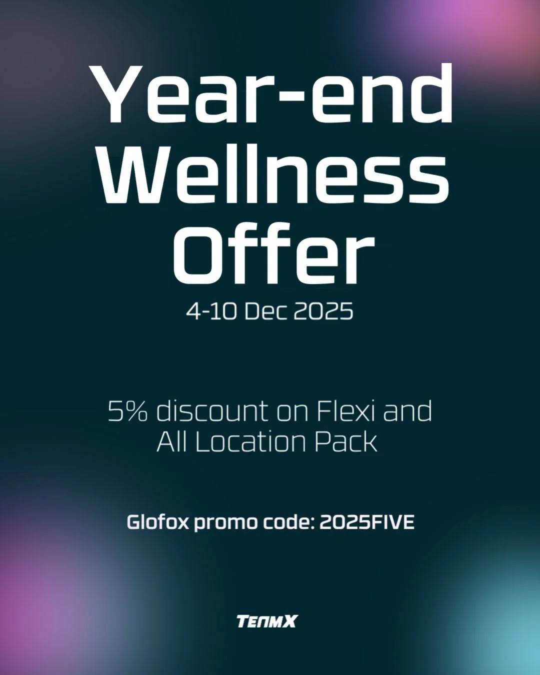 💙 Year-End Wellness Offer - Caring for Body and Mind

As we enter December, we hope everyone takes time to care for their physical and mental wellbeing through movement. 💙

📅 4-10 Dec 2025 - One week only
🎯 5% off all Flexi Packs + All Location P