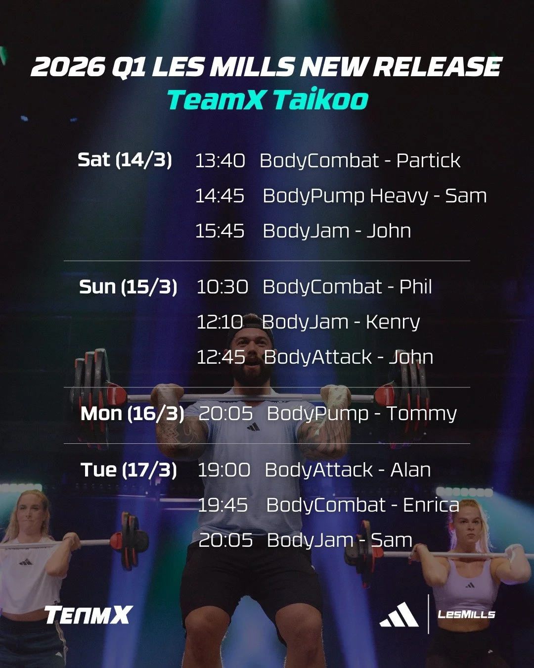 🎵 LES MILLS NEW RELEASE IS HERE! 🎵
Ready to shake up your workout routine? Starting March 14, experience the freshest Les Mills releases across both our Taikoo and Art Piece studios!

✨ 6 BRAND NEW PROGRAMS await:
🔥 Fresh beats that'll move you
🔥