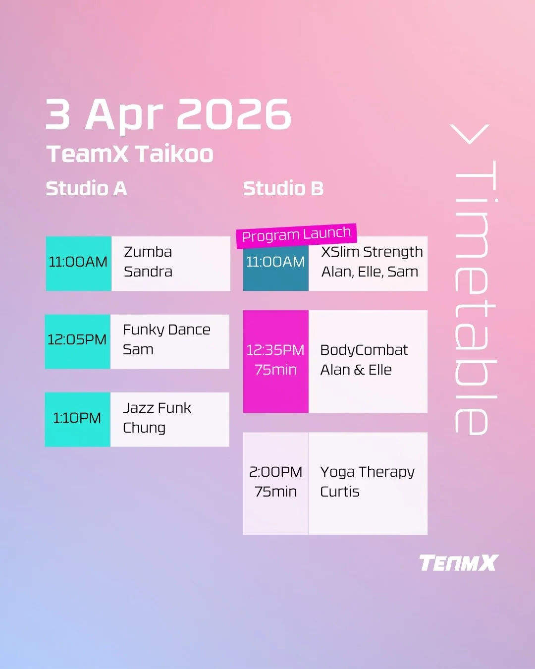 🐰 EASTER HOLIDAY LINEUP IS HERE! 🐰
Your long weekend just got a MAJOR upgrade! Check out our action-packed schedule for 3, 6 &amp; 7 April!

🌟 BREAKING: Brand new signature program XSLIM STRENGTH launches on 3rd April with Alan, Elle &amp; Sam! Ge