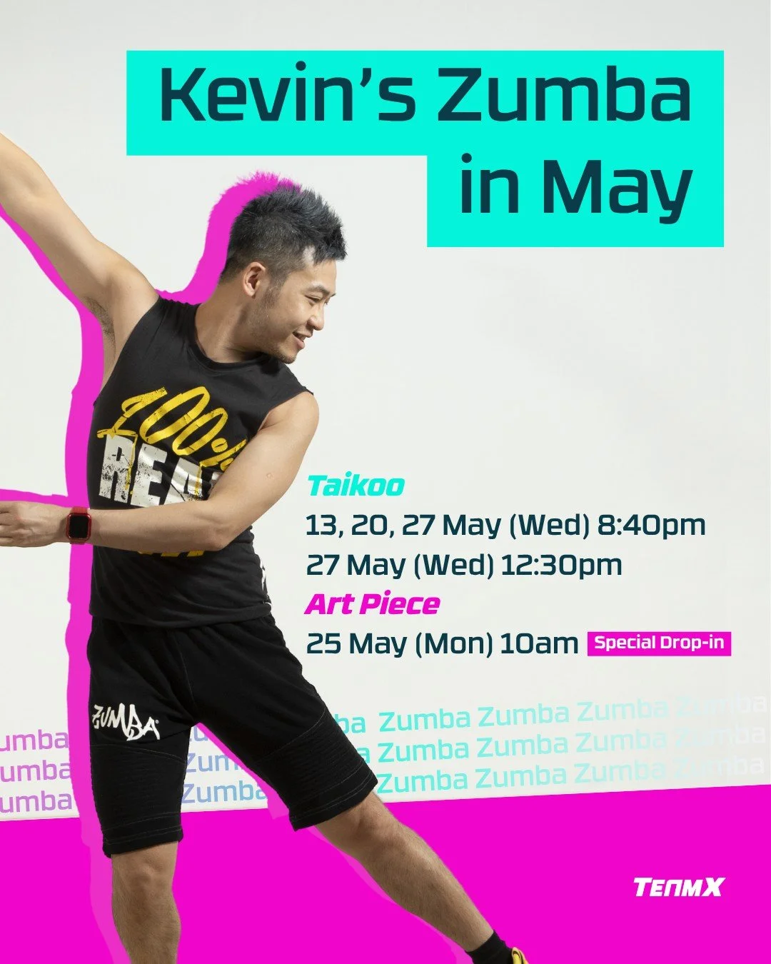 The dance floor is about to get a whole lot hotter! 💃🔥 We are thrilled to announce that our high-energy Zumba star, Kevin, is returning to TeamX for a limited time while on holiday from Australia!

Known for his infectious energy and "full hou