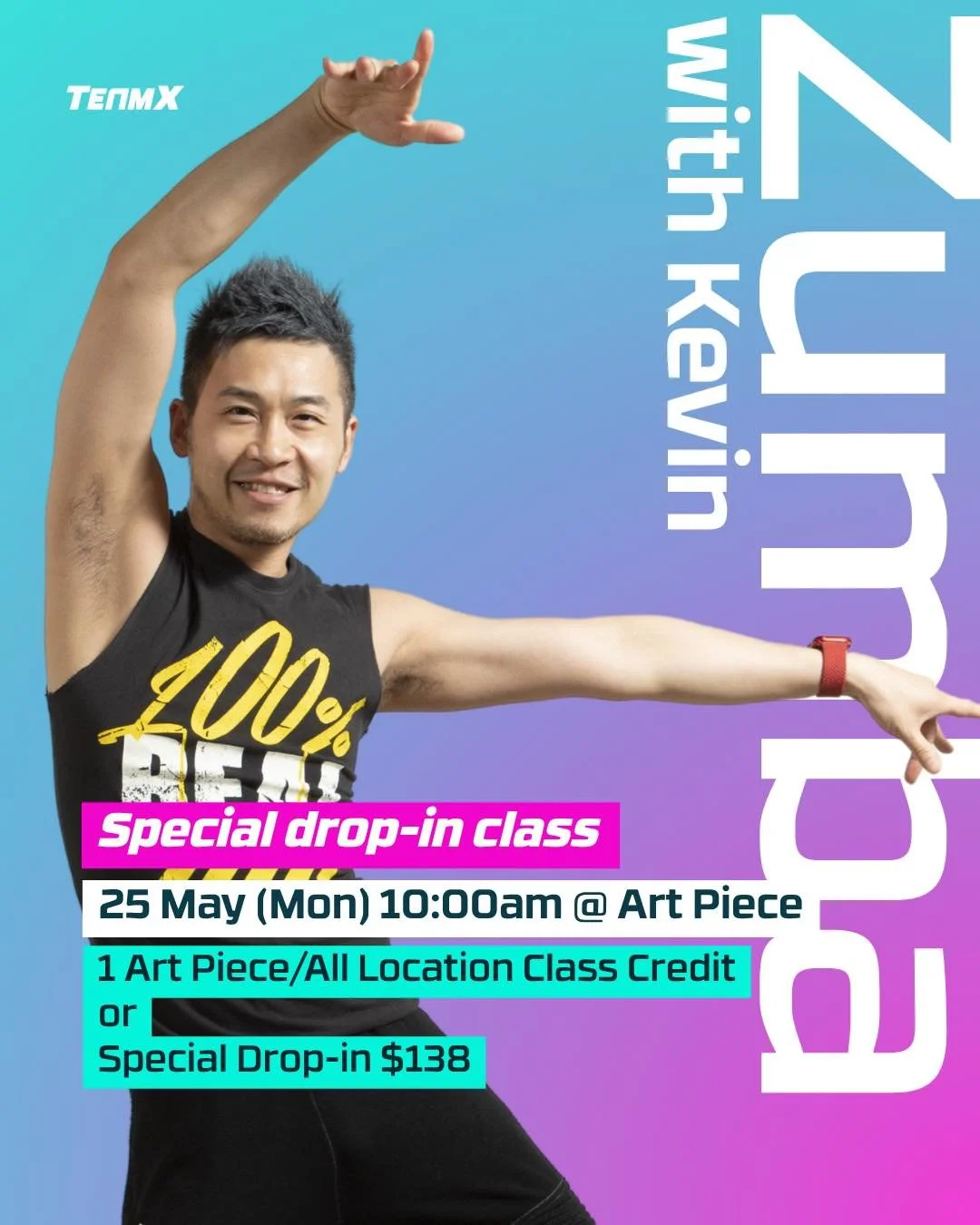 The holiday vibe just got a serious upgrade! 💃✨

The wait is over! Details for Kevin&rsquo;s Special Zumba Drop-in on the 25 May Public Holiday are finally here. Kevin is ready to bring that high-energy Australia-to-HK holiday spirit to the floor&md