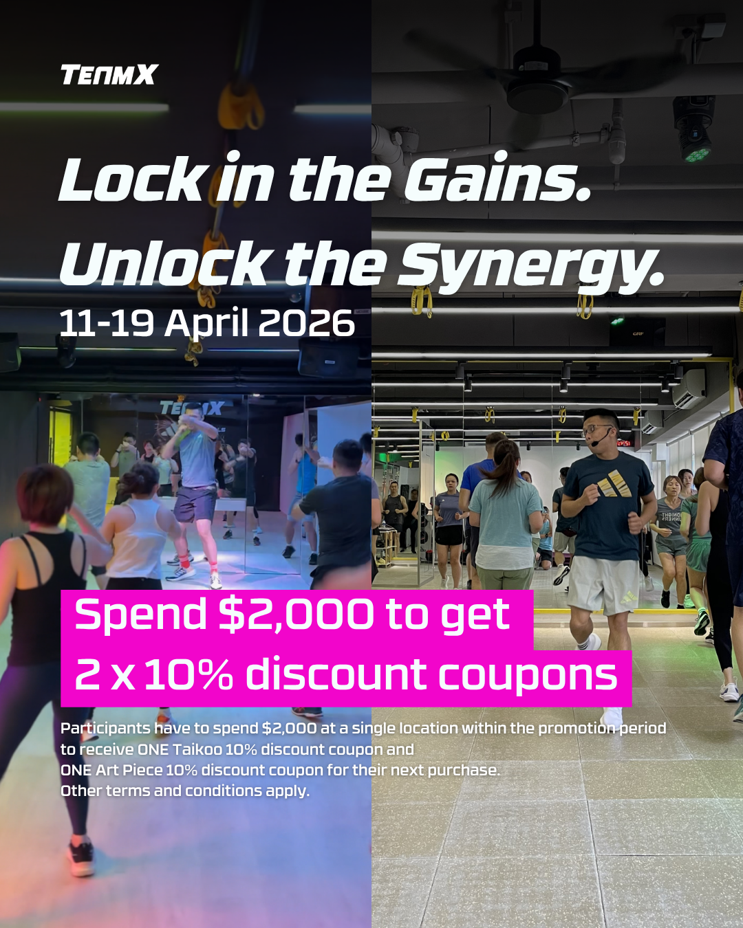 Maximize your fitness journey with the TeamX Dual-Hub Promotion. From April 11–19, enjoy exclusive rewards when you renew your class packages at our Taikoo or Art Piece (CWB) locations. Experience the power of our multi-location wellness community.