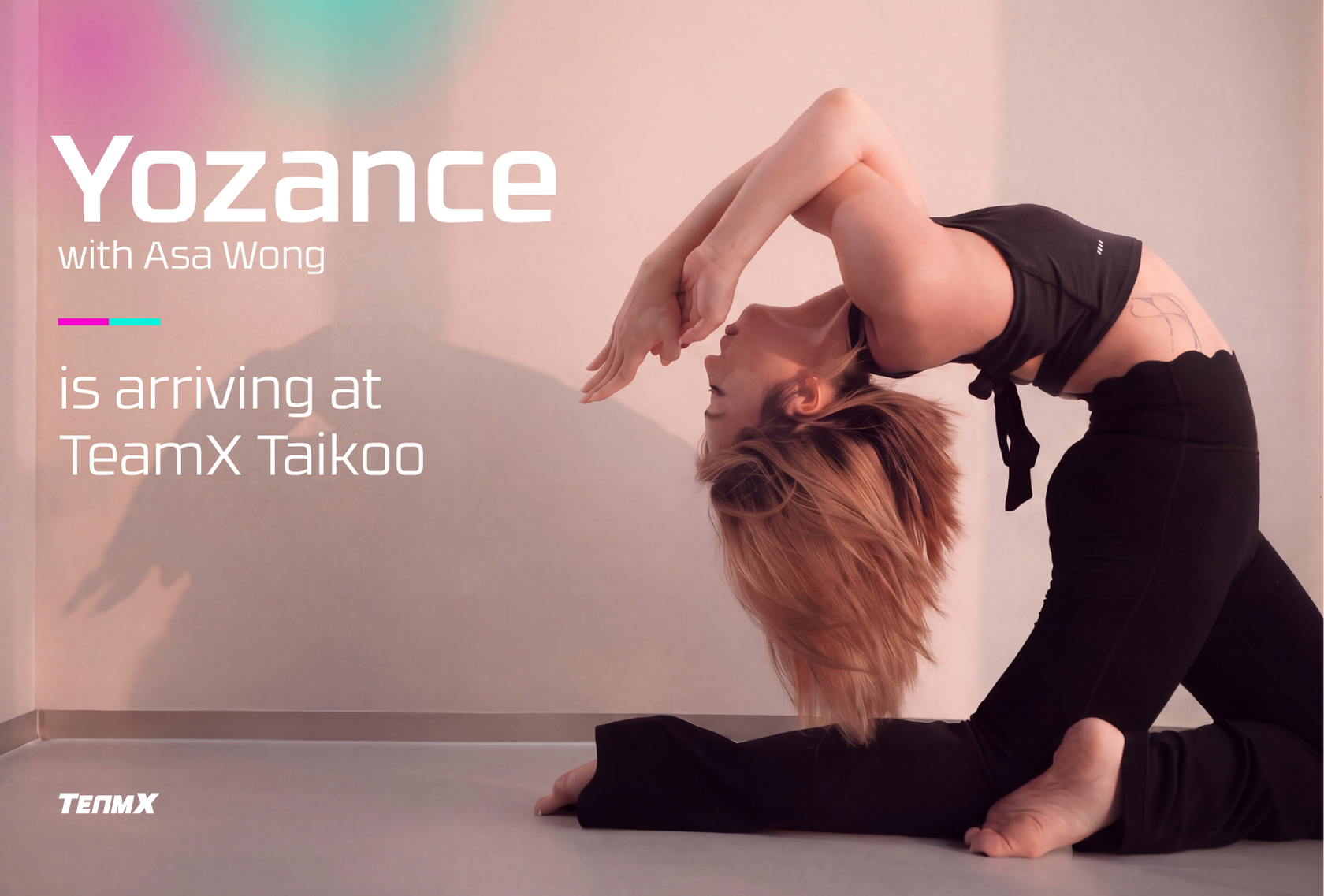 Asa Wong leading a Yozance yoga and dance-inspired movement class at TeamX Taikoo.